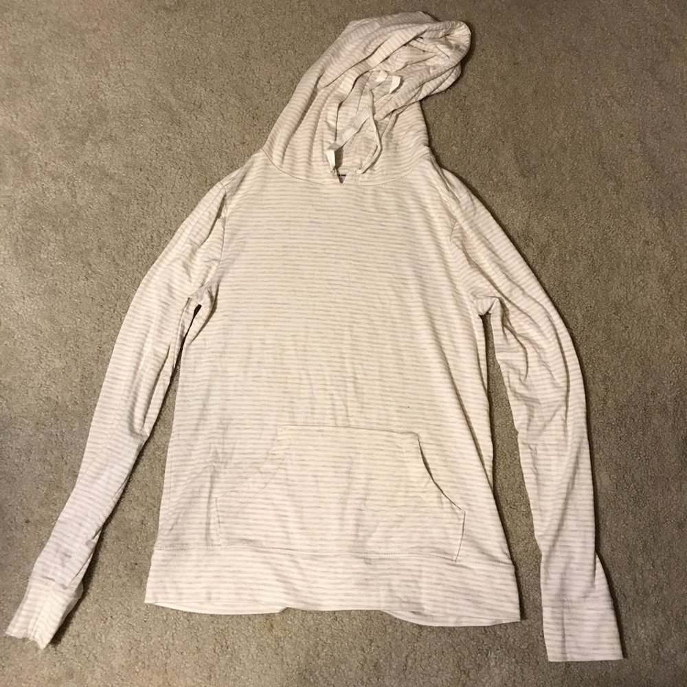 striped thin hoodie
